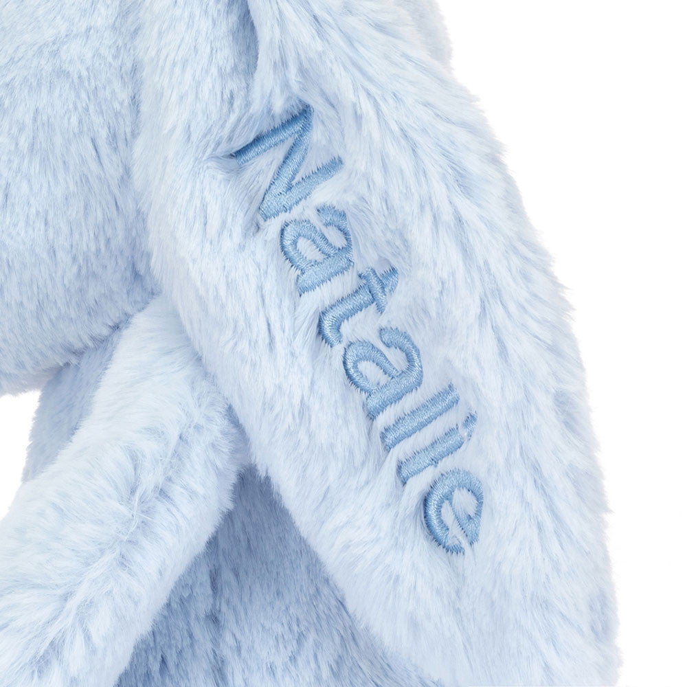 Personalized Bashful Blue Bunny Medium